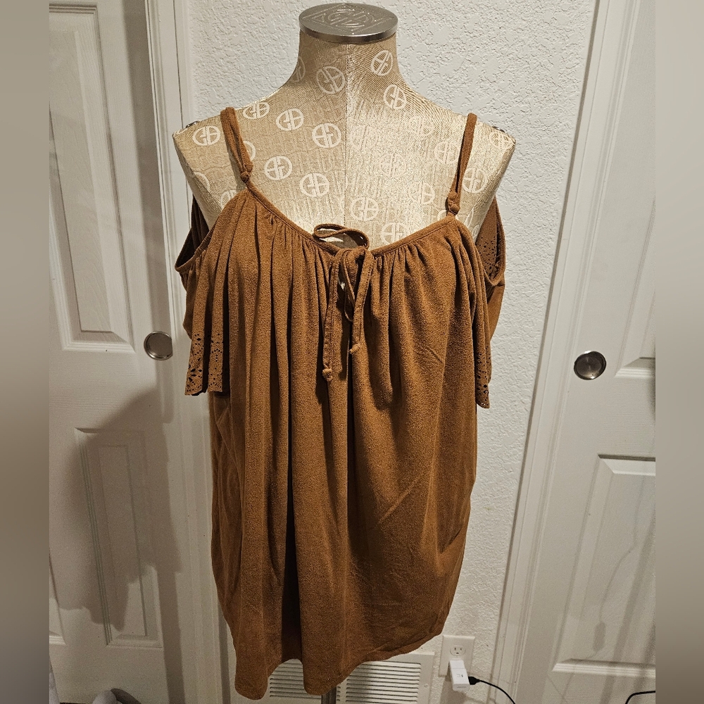Maurices Brown Off The Shoulder Top Sz 3